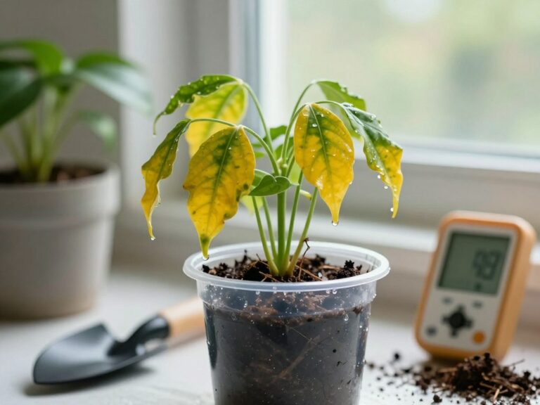 overwatered plant signs