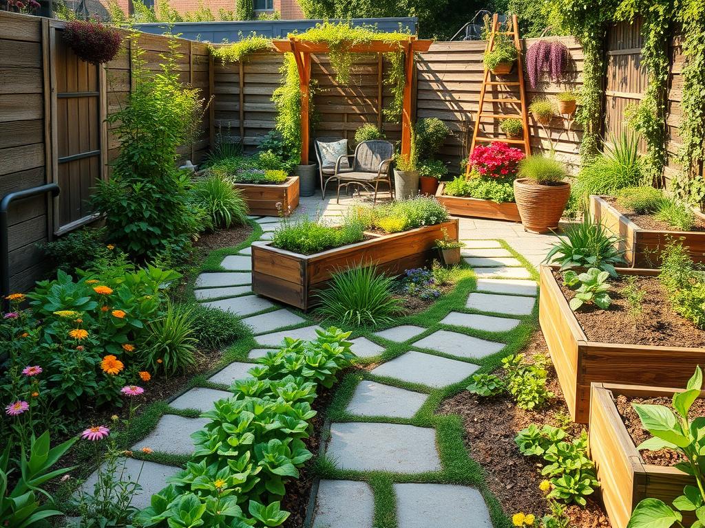 space-saving garden plan